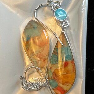 Silver and Opal Earings